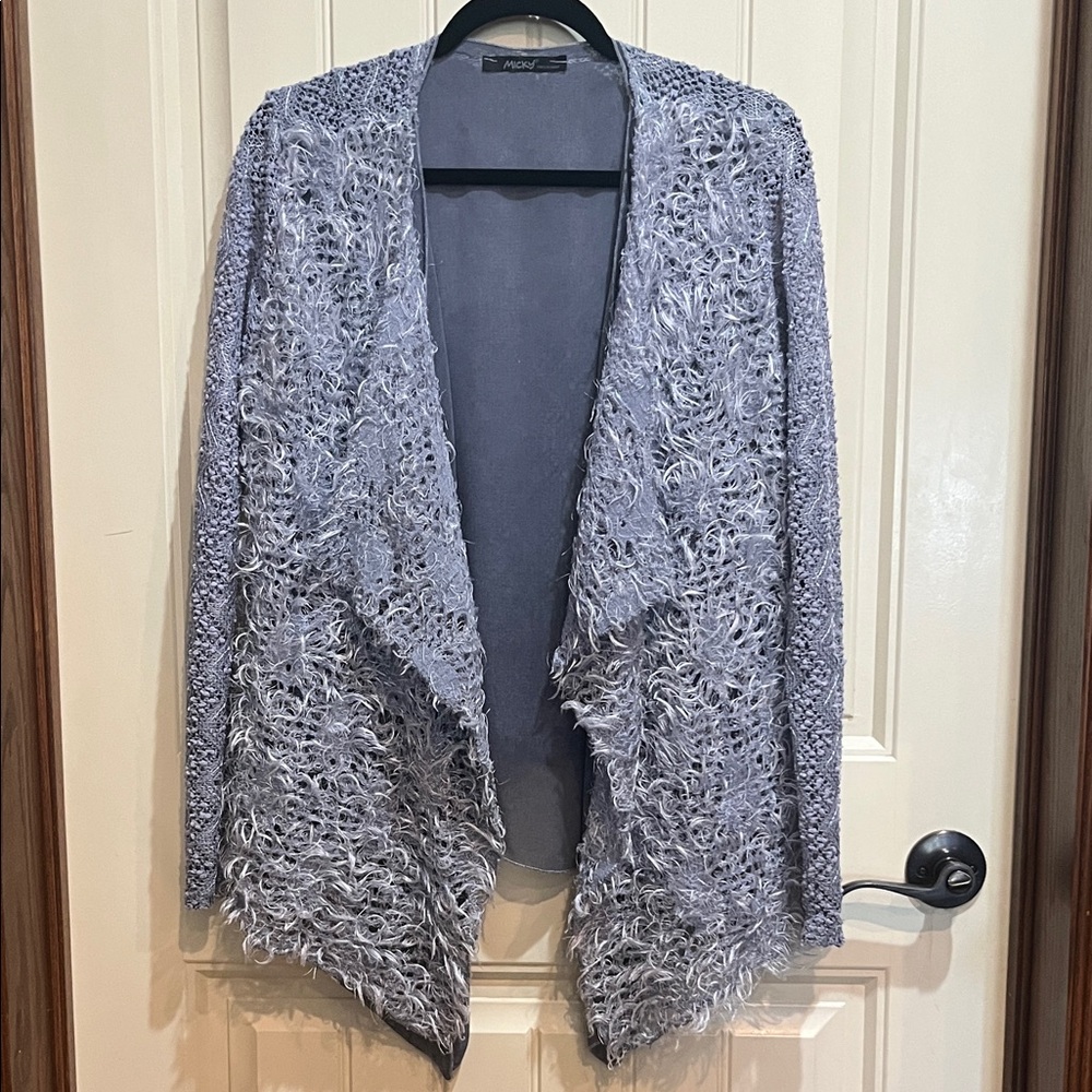 Micky Made in Italy Open Front Waterfall Shaggy Jacket